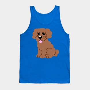 Simple Red Poodle - Blue Tank Top